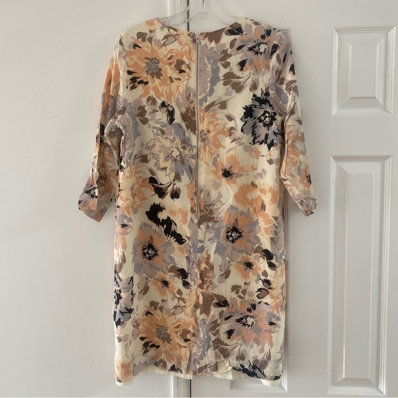 Beautiful Fossil Pastel 100% Silk Shift Dress, Zipper-back & Lined *EUC* - Picture 2 of 13